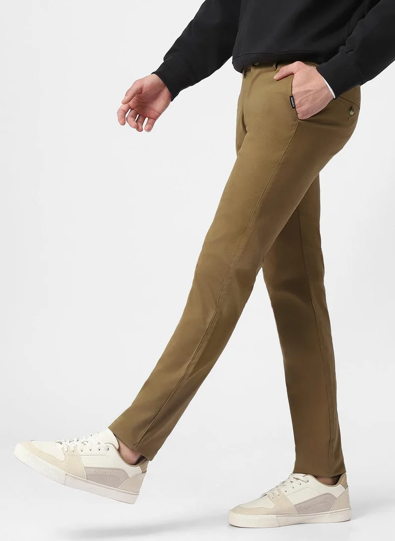 Urbano Fashion  Urbano Fashion Men's Khaki Cotton Slim Fit Casual Chinos Trousers Stretch for Men | Best Price UAE